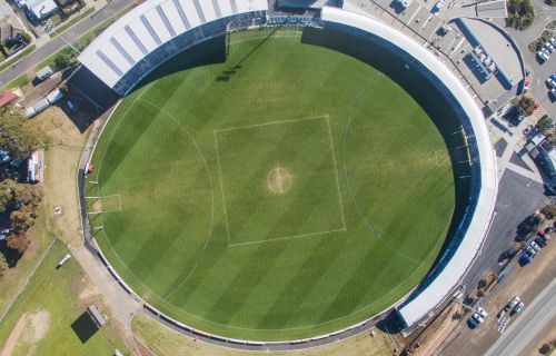 Mars Stadium, Ballarat, shown from the air