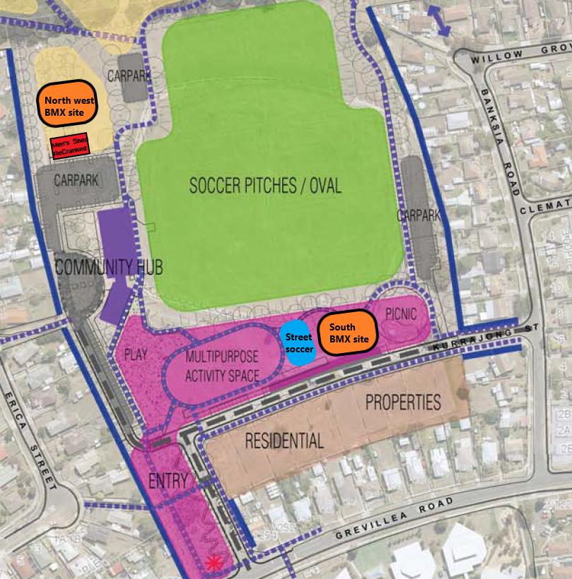 Site plan for Wendouree West Recreation Reserve redevelopment