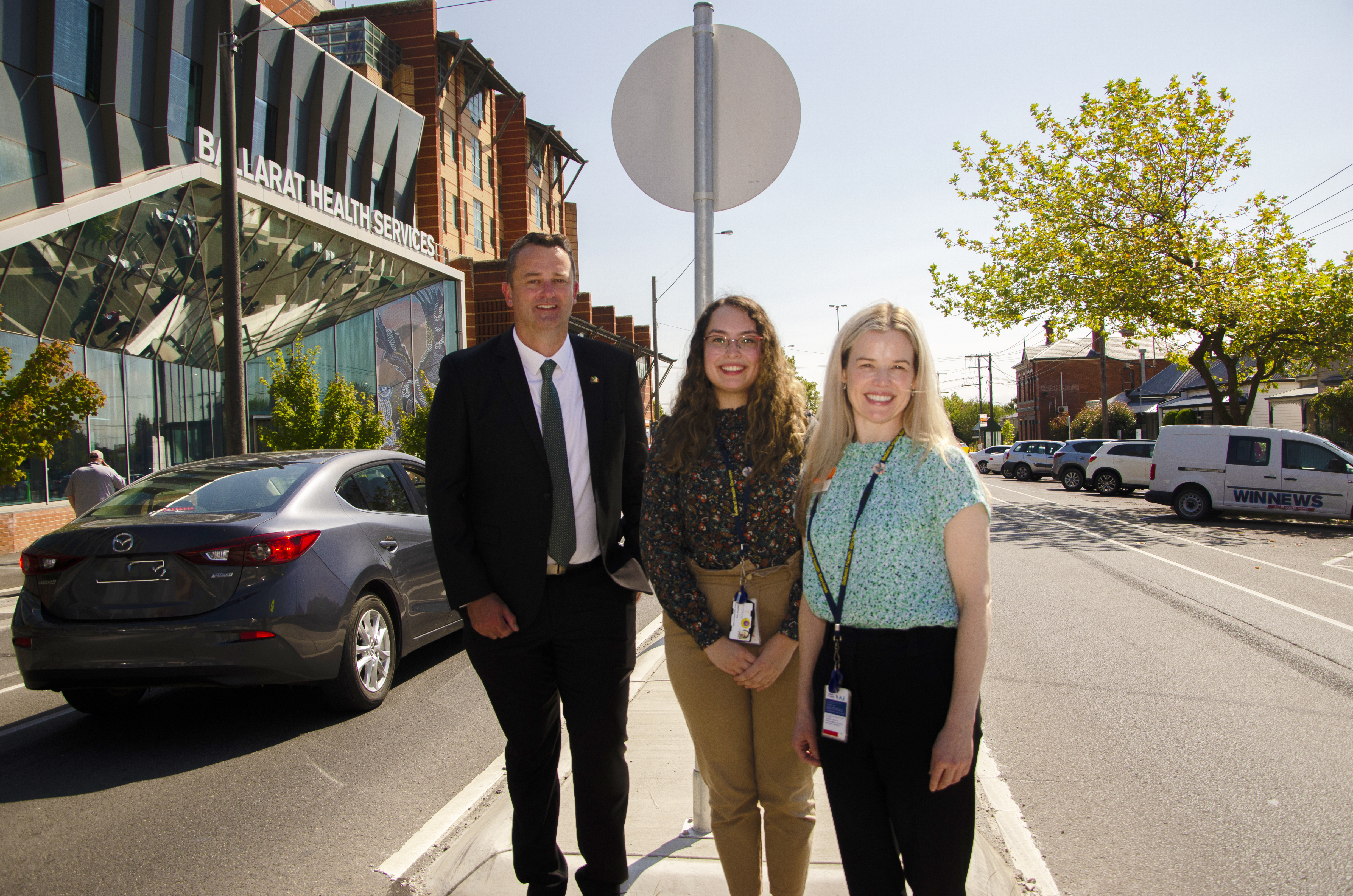 Cr Moloney, Katerina Lau (Deakin Medi Student) and Clare Wells from BHS. 