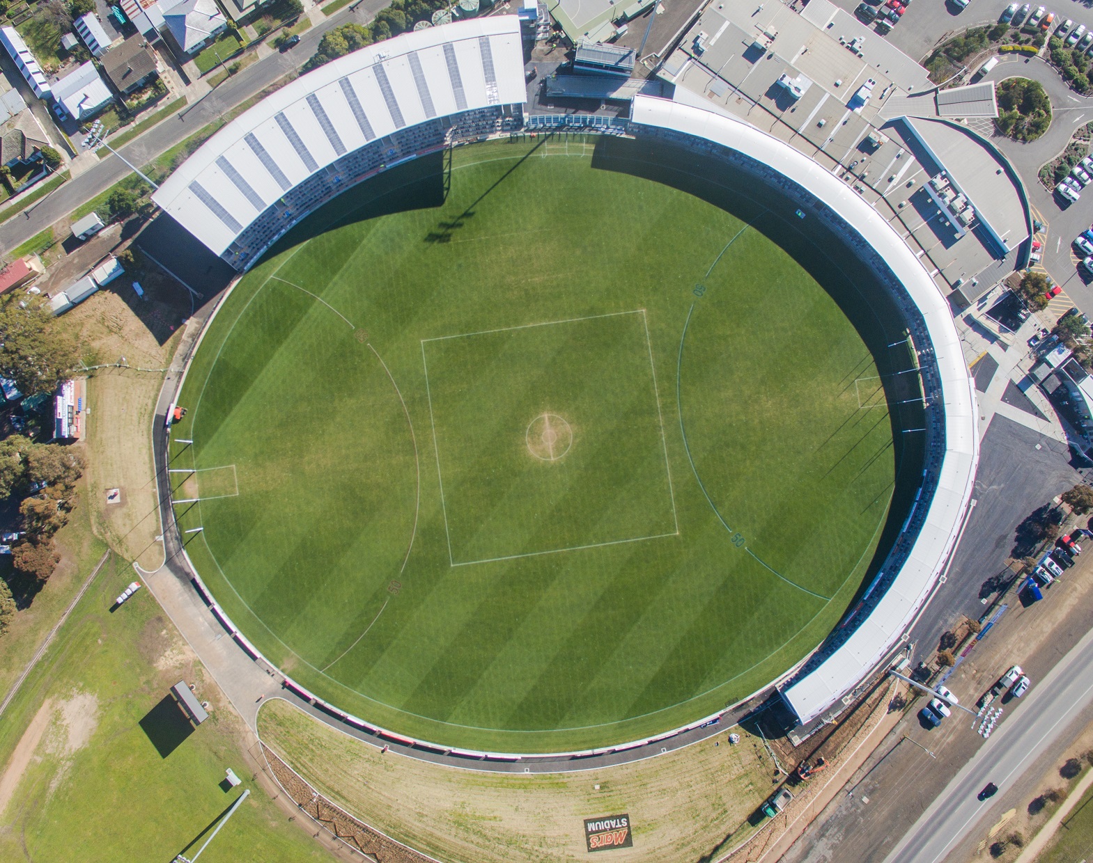 Mars Stadium Ballarat, viewed from above