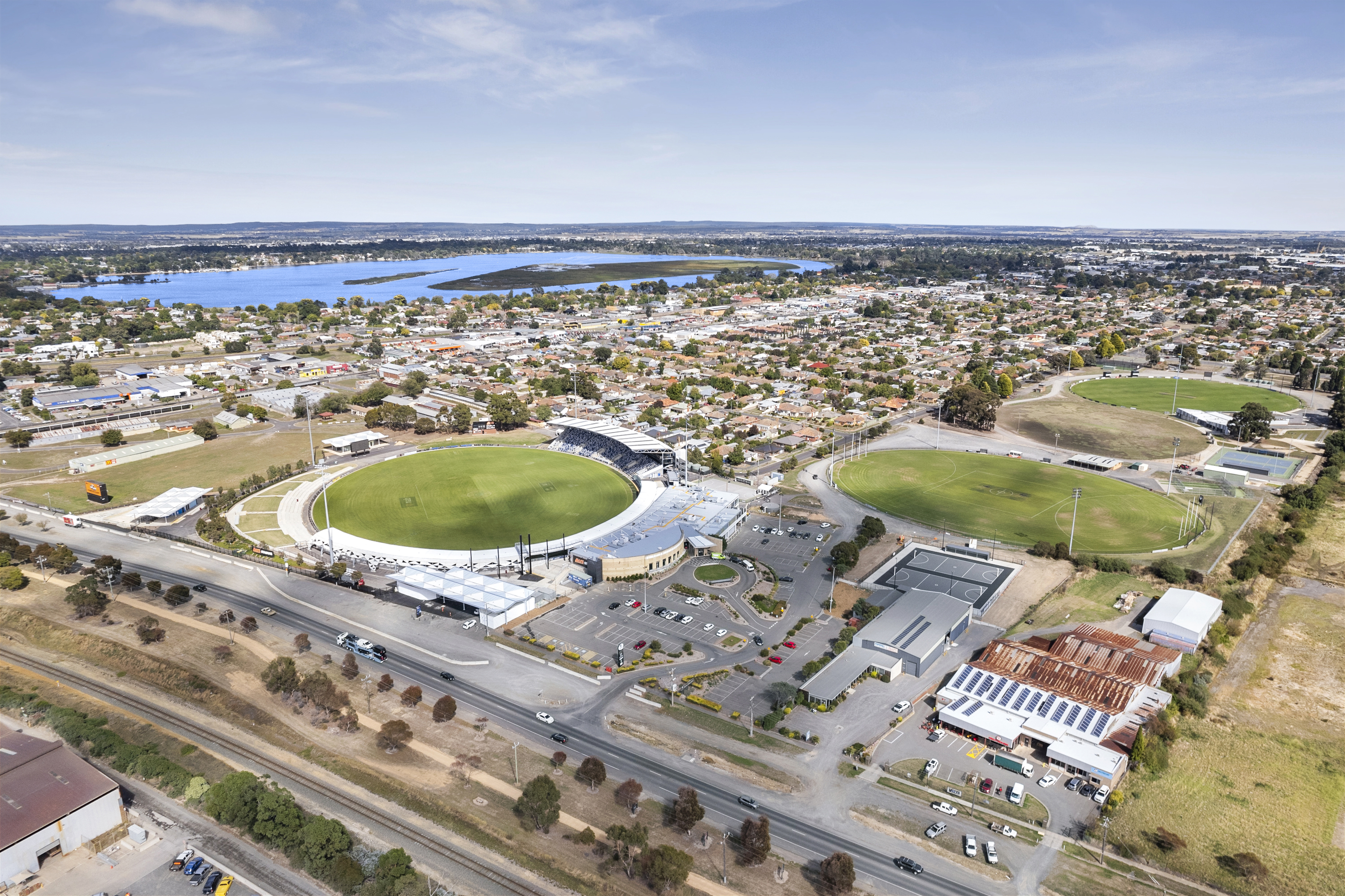 Mars Stadium Events Precinct and Lake Aerial