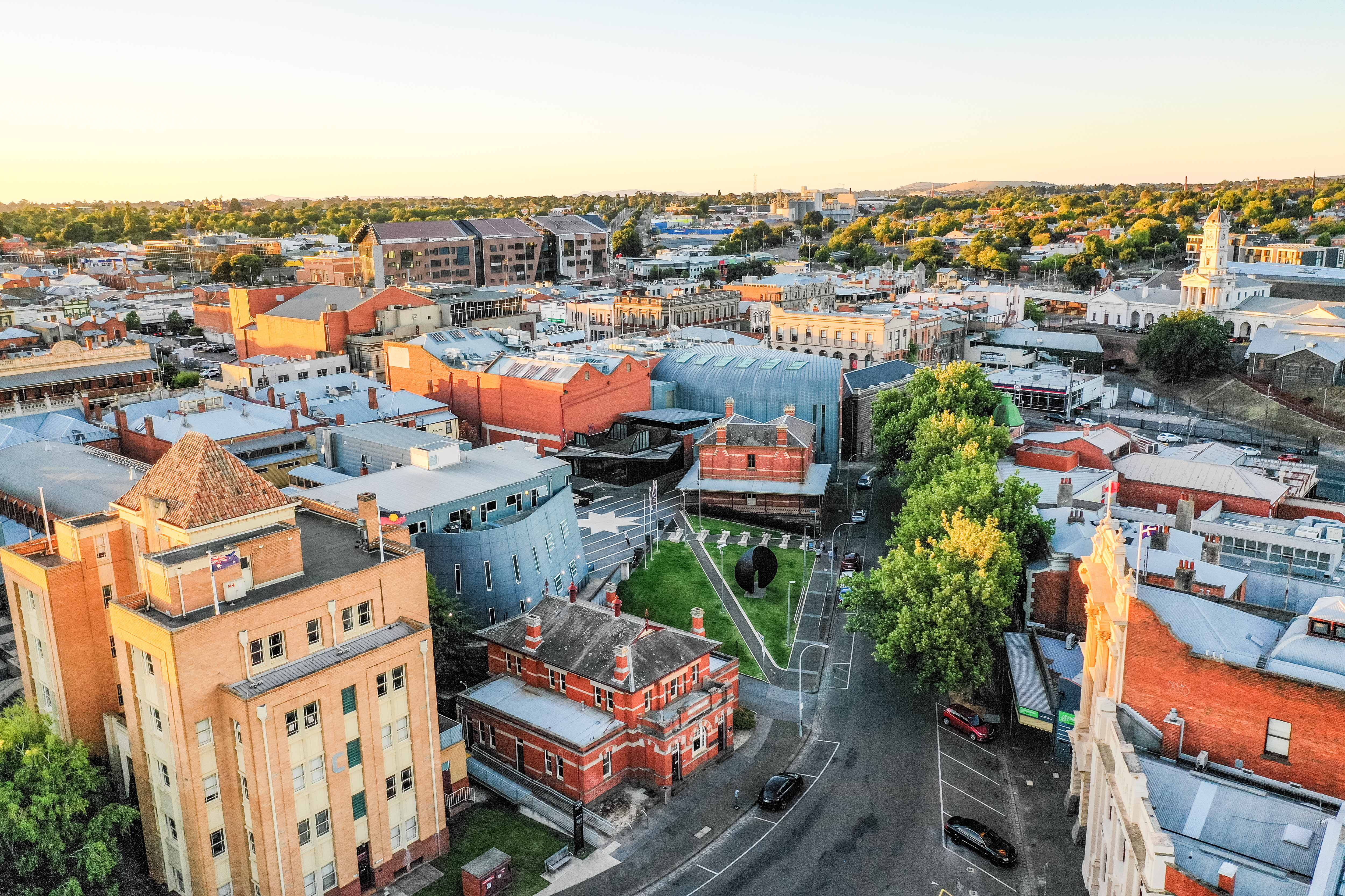 Ballarat aerial image of Camp Street precinct