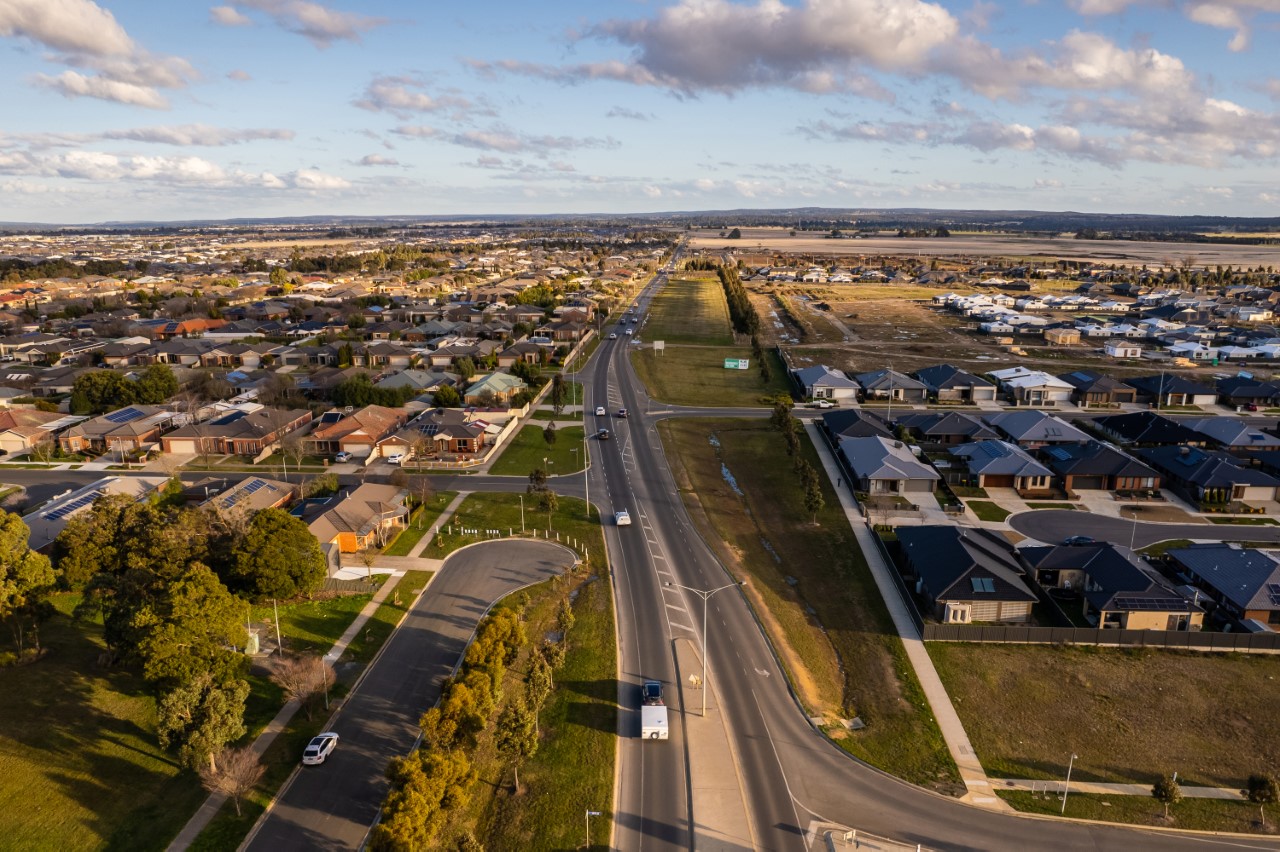 The proposed future site of stage two of the Ballarat Link Road.