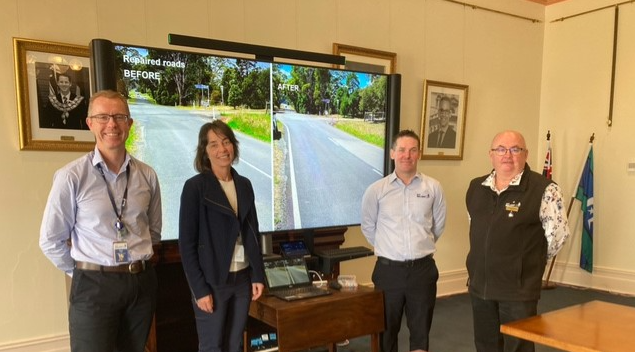 City of Ballarat's Evan King, Bridget Wetherall, Luke Ives and Mayor Cr Des Hudson