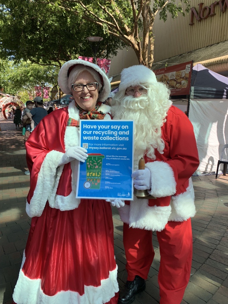 Mrs and Mr Claus with the survey