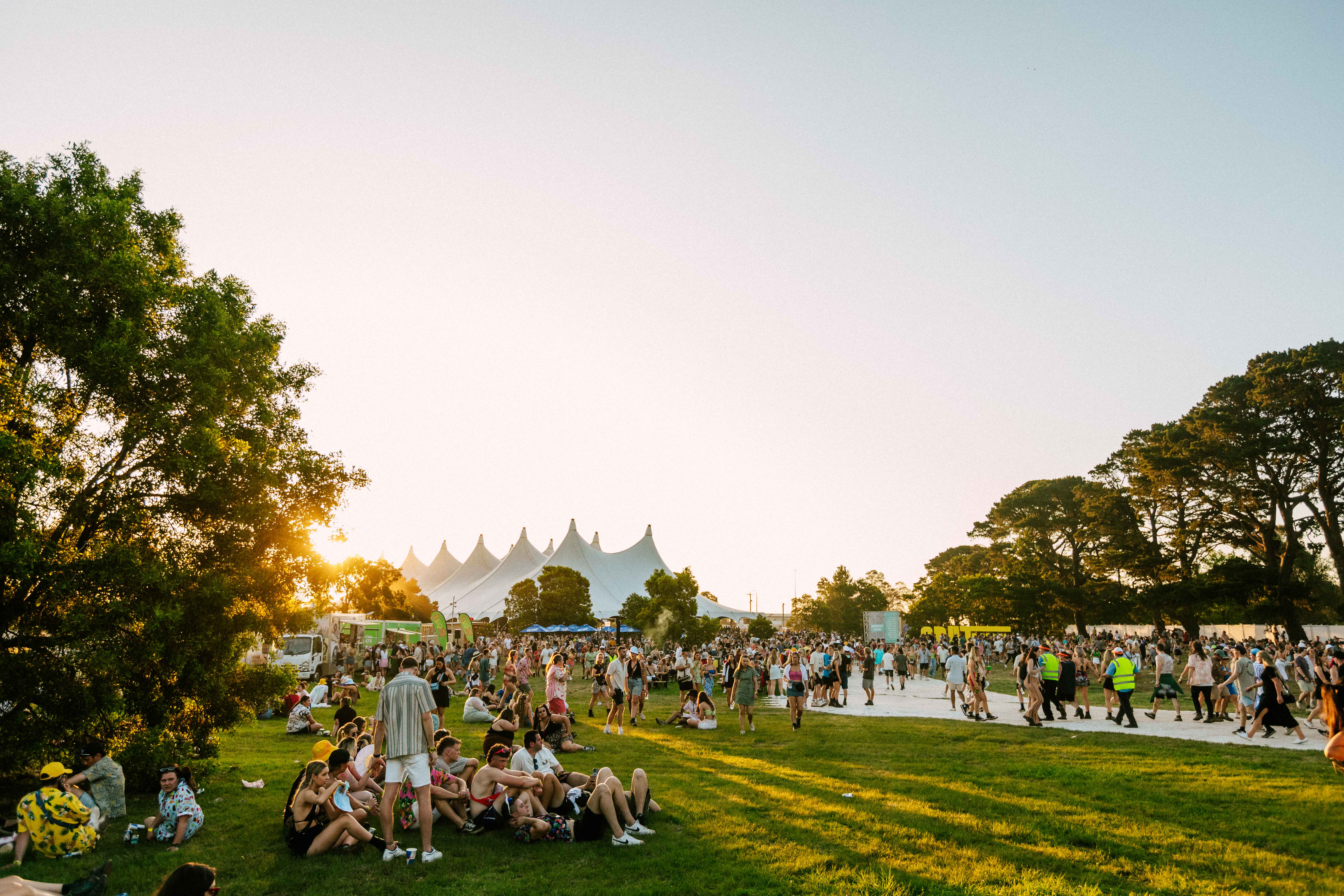 Crowds explore the Spilt Milk festival in Ballarat.