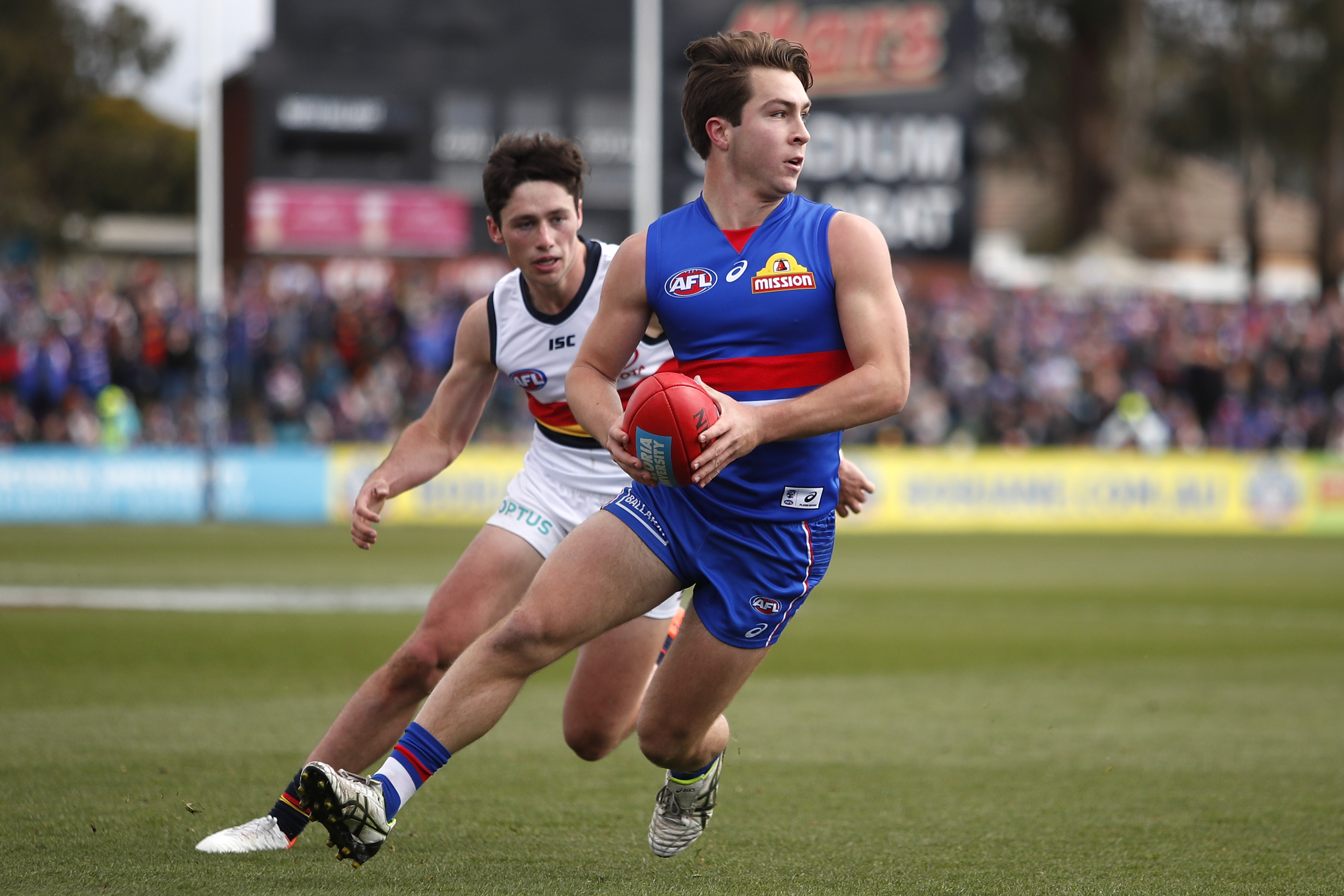 Rhylee West playing for Western Bulldogs in Ballarat in 2021.