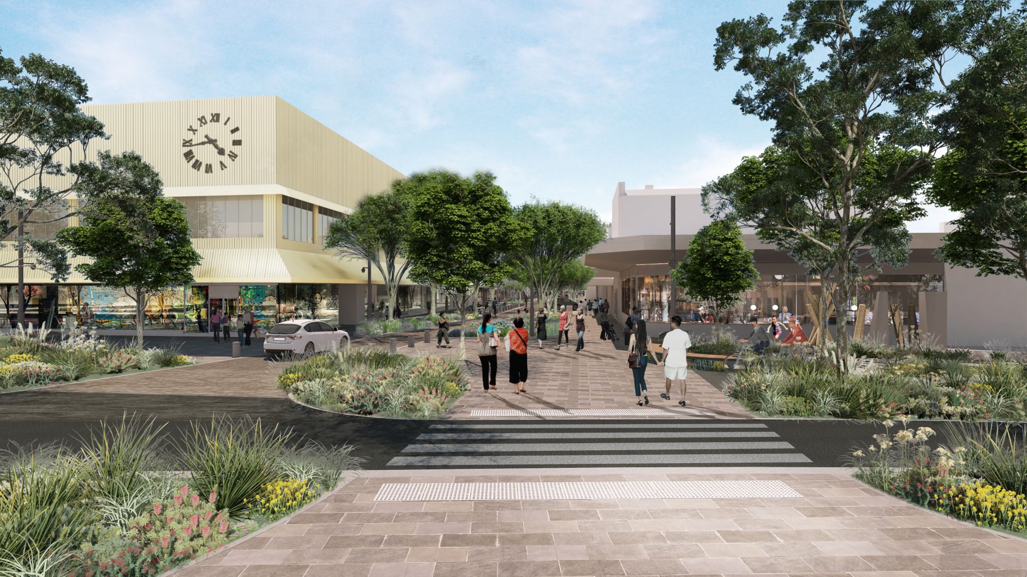 Design for Bridge Mall redevelopment showing Sturt Street entry into Bridge Mall