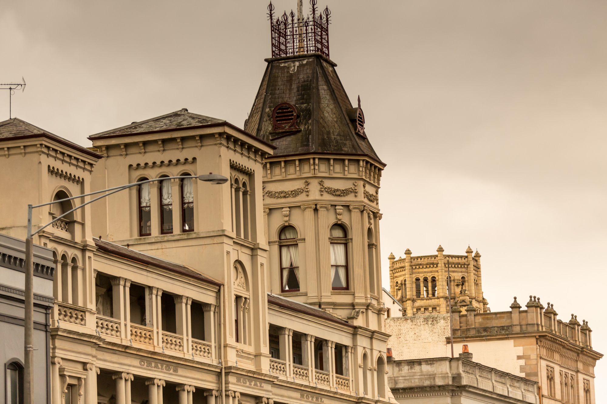 Golden heritage building tops in Ballarat