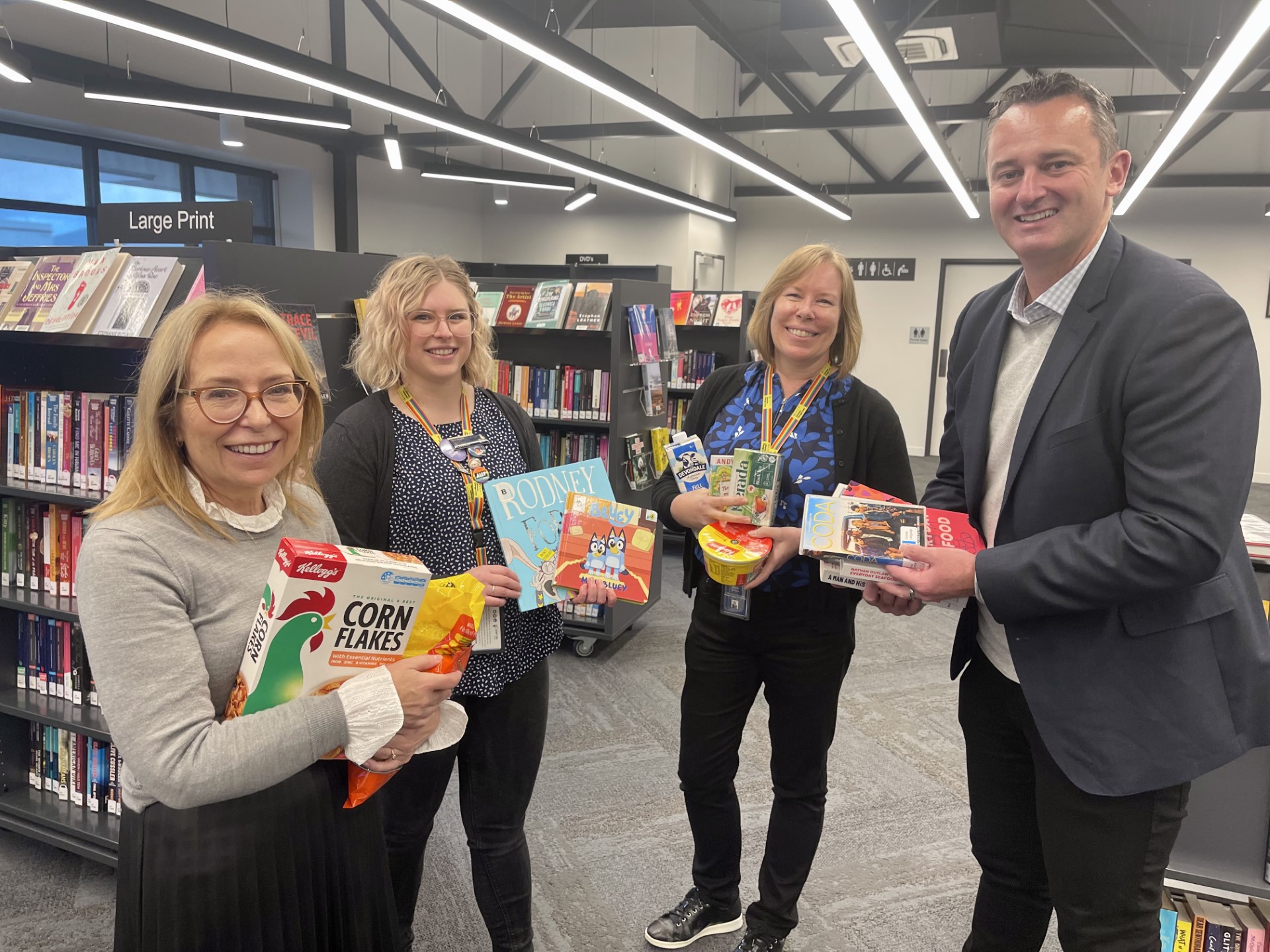 City of Ballarat's executive manager libraries and lifelong learning Jenny Fink, acting team leader Sebastopol library Eleanor Wight, coordinator of community engagement Julie Stevens and Cr Daniel Moloney.