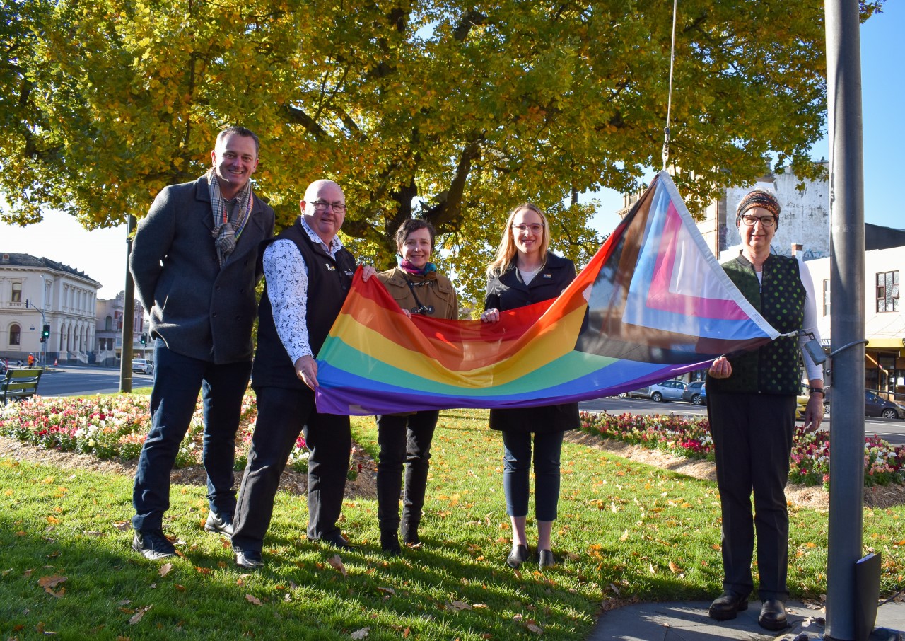 City of Ballarat Councillors, Cr Daniel Moloney, Mayor Cr Des Hudson, Cr Belinda Coates, Cr Amy Johnson with guest speaker Katherine Cape.