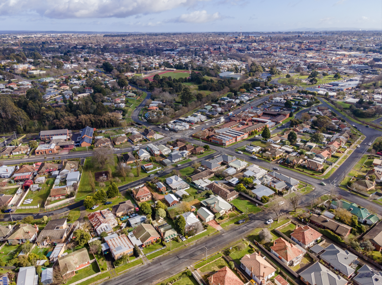 Generic image of residential area of Ballarat aerial