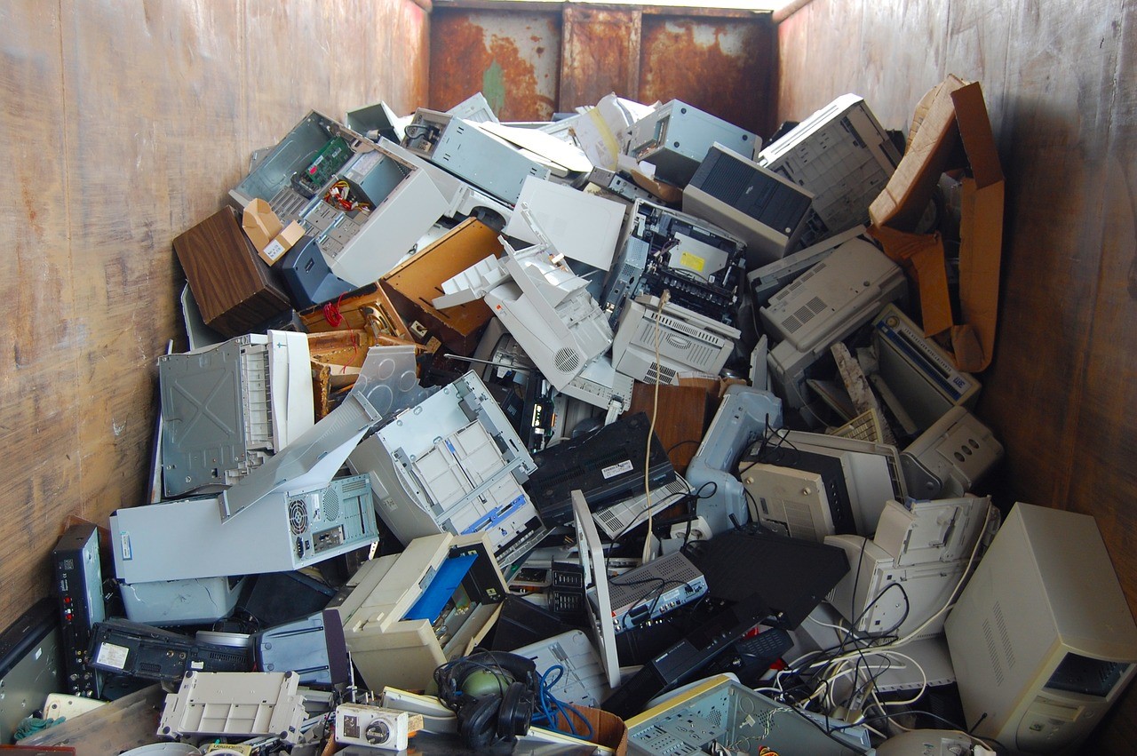 A pile of electronic waste