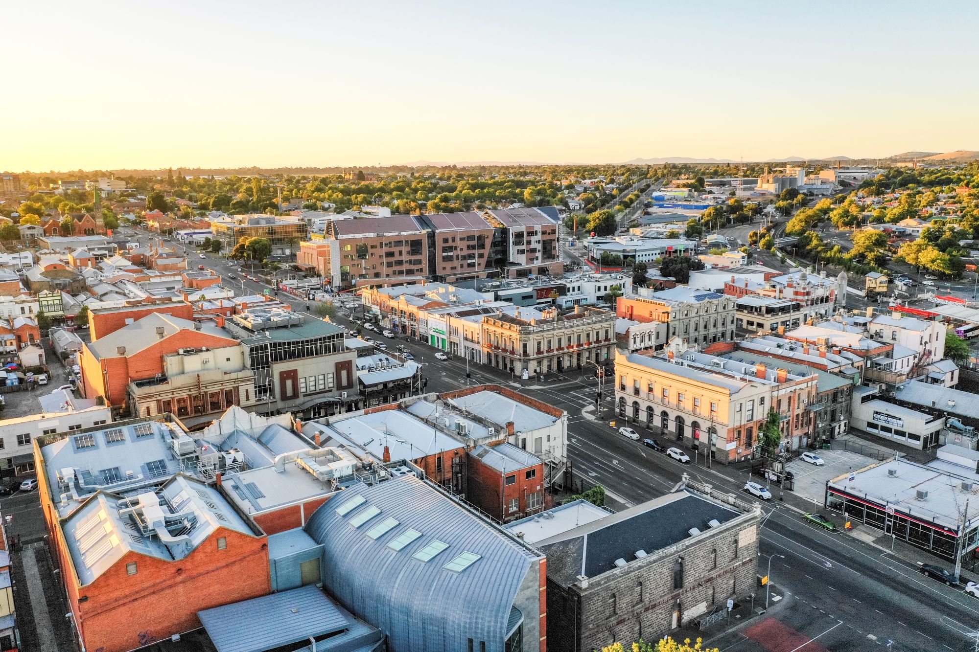 Generic image of aerial of Camp Street and Mair Street Ballarat Central