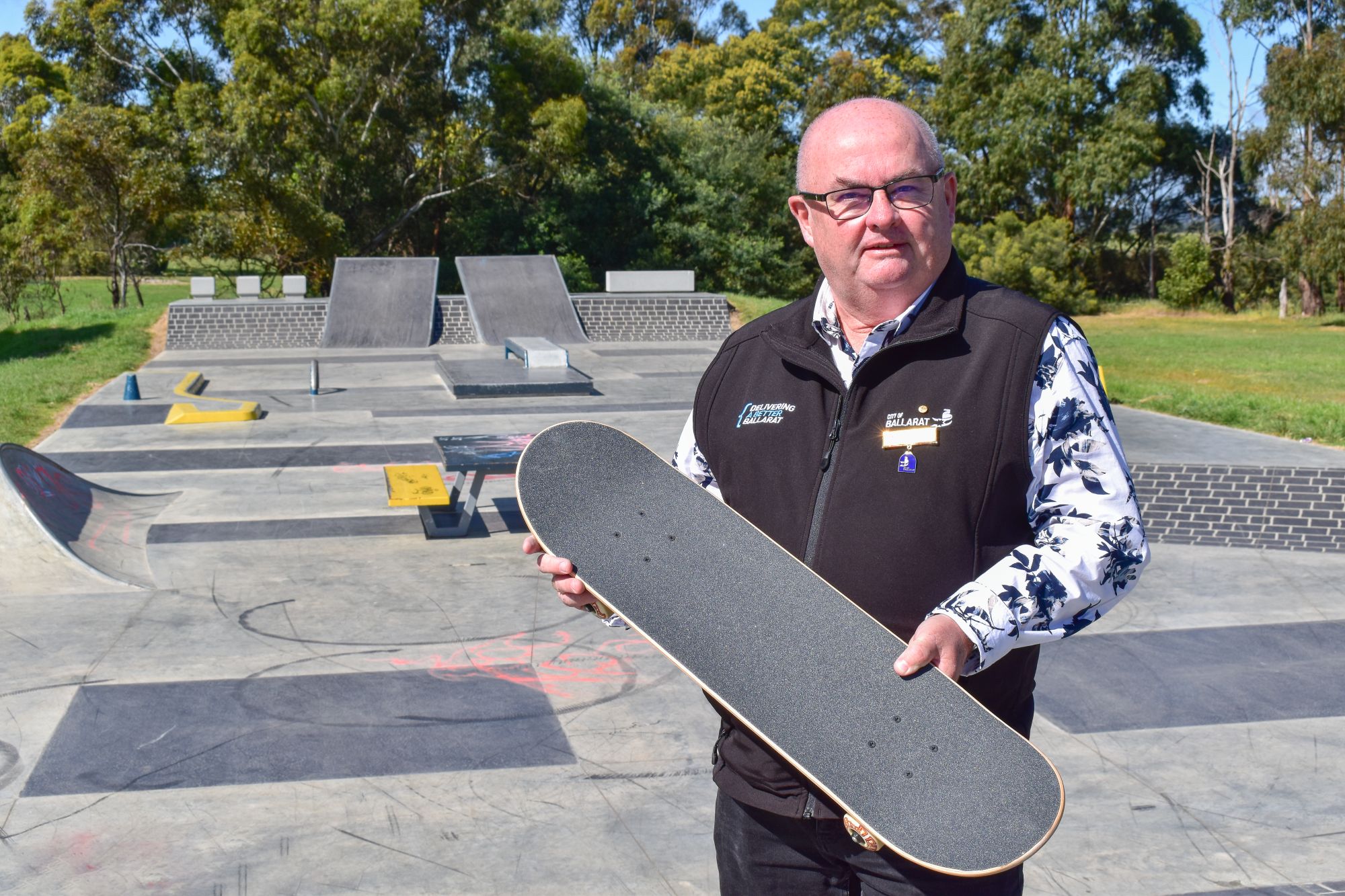 City of Ballarat Mayor, Cr Des Hudson at MR Power Park