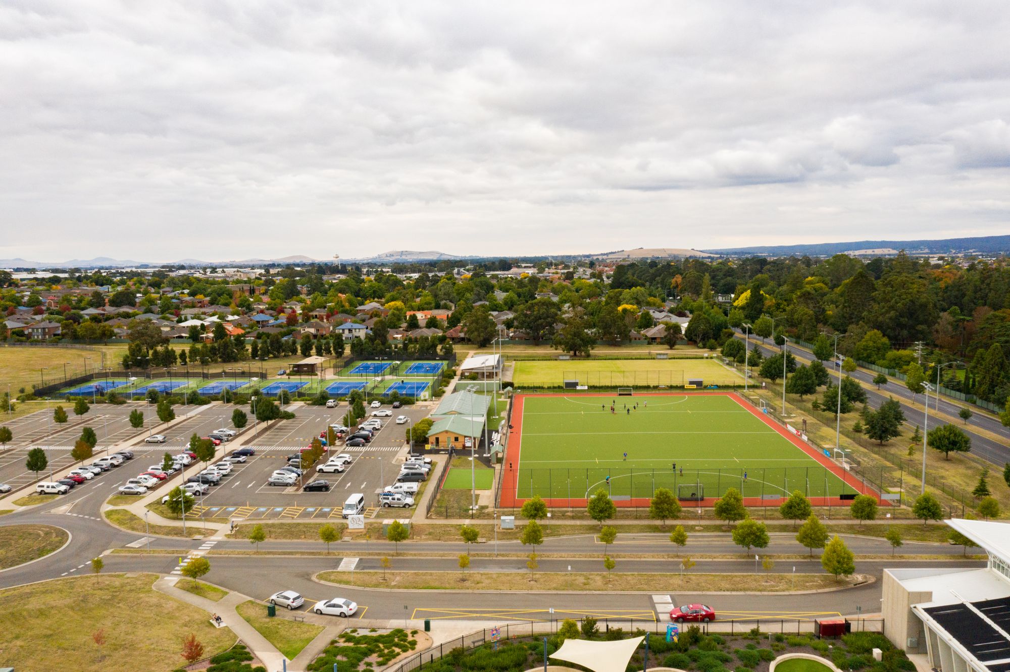 Aerial photo of Prince of Wales Park hockey facility