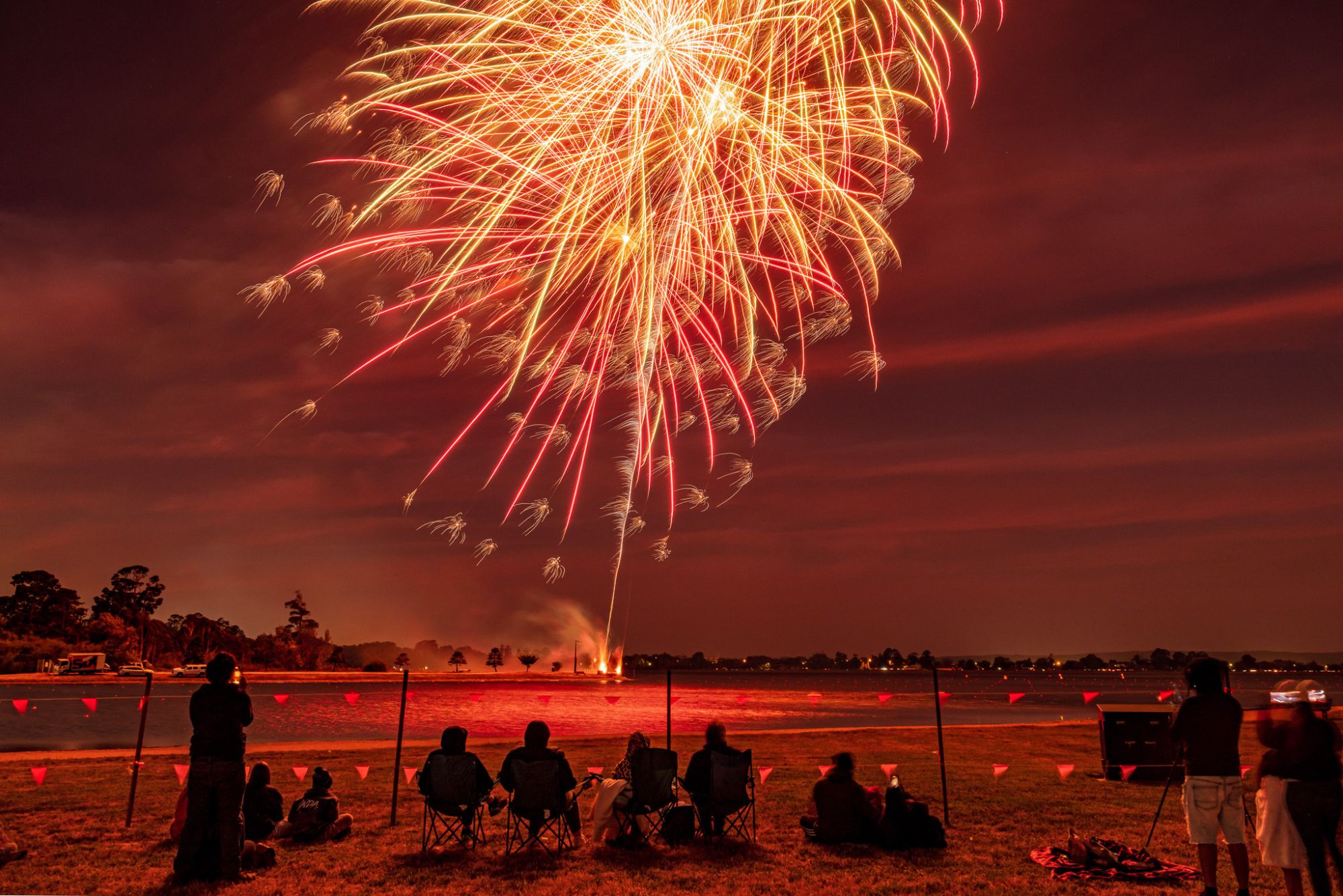 Fireworks over Lake Wendouree.