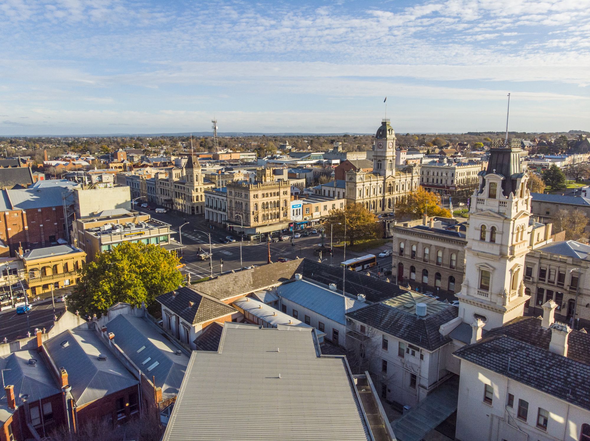 Generic image of aerial Ballarat streetscape