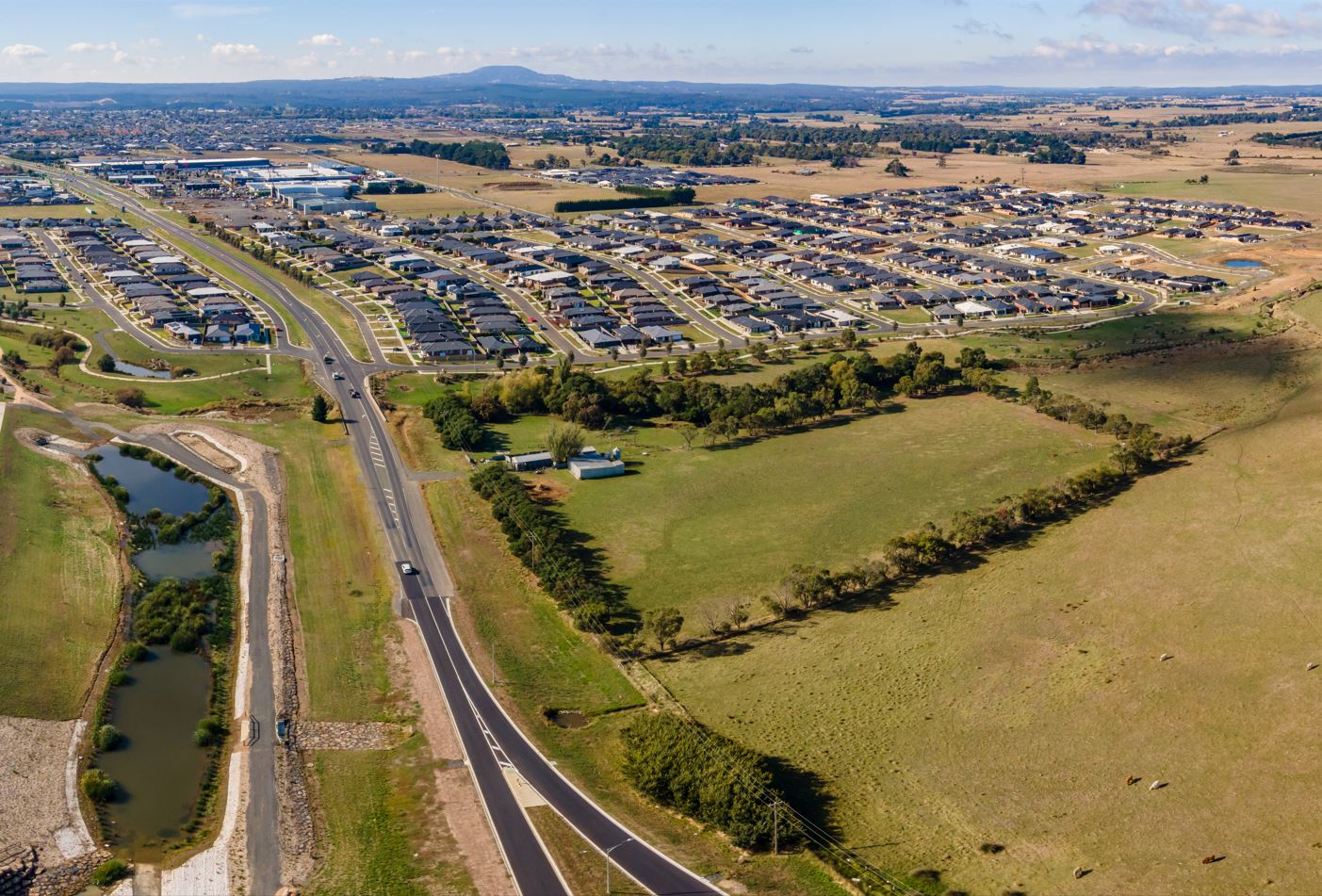 Drone image of Ballarat's Western Growth Area