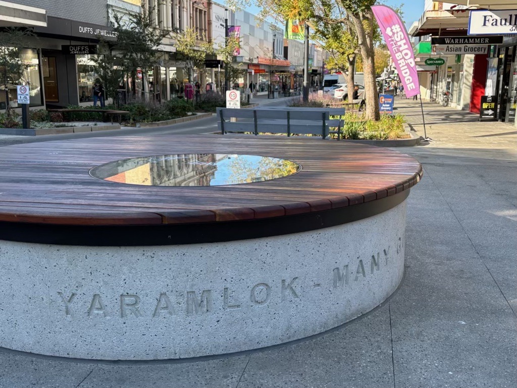 The Yarramlok/Yarrowee Creek viewing portal in the Bridge Mall, where Reconciliation Week will be launched.