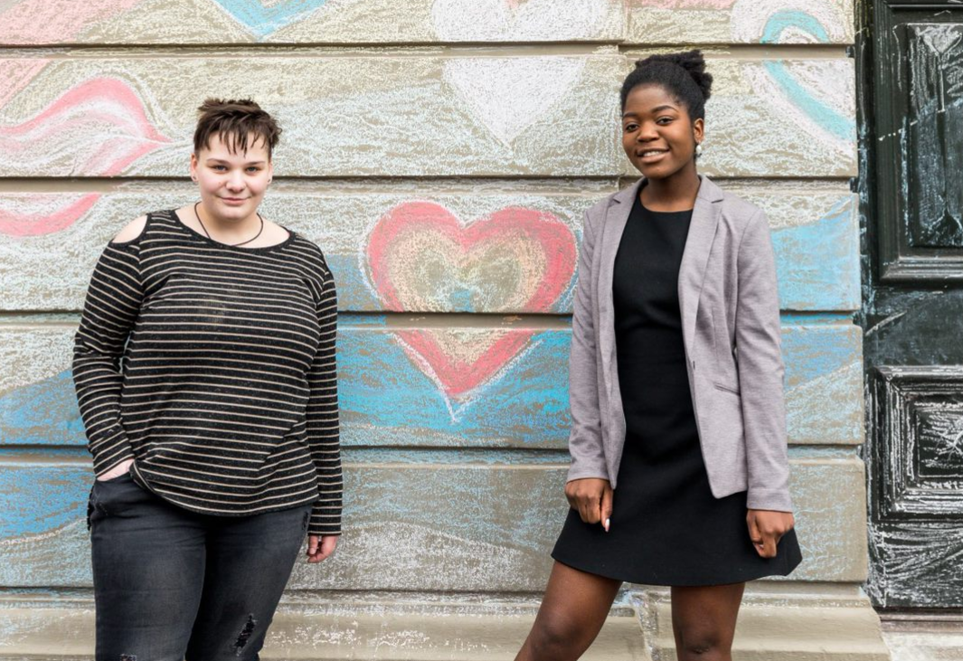 Young minds: Youth Councillors Coralie Henderson and Angela Bijimba.