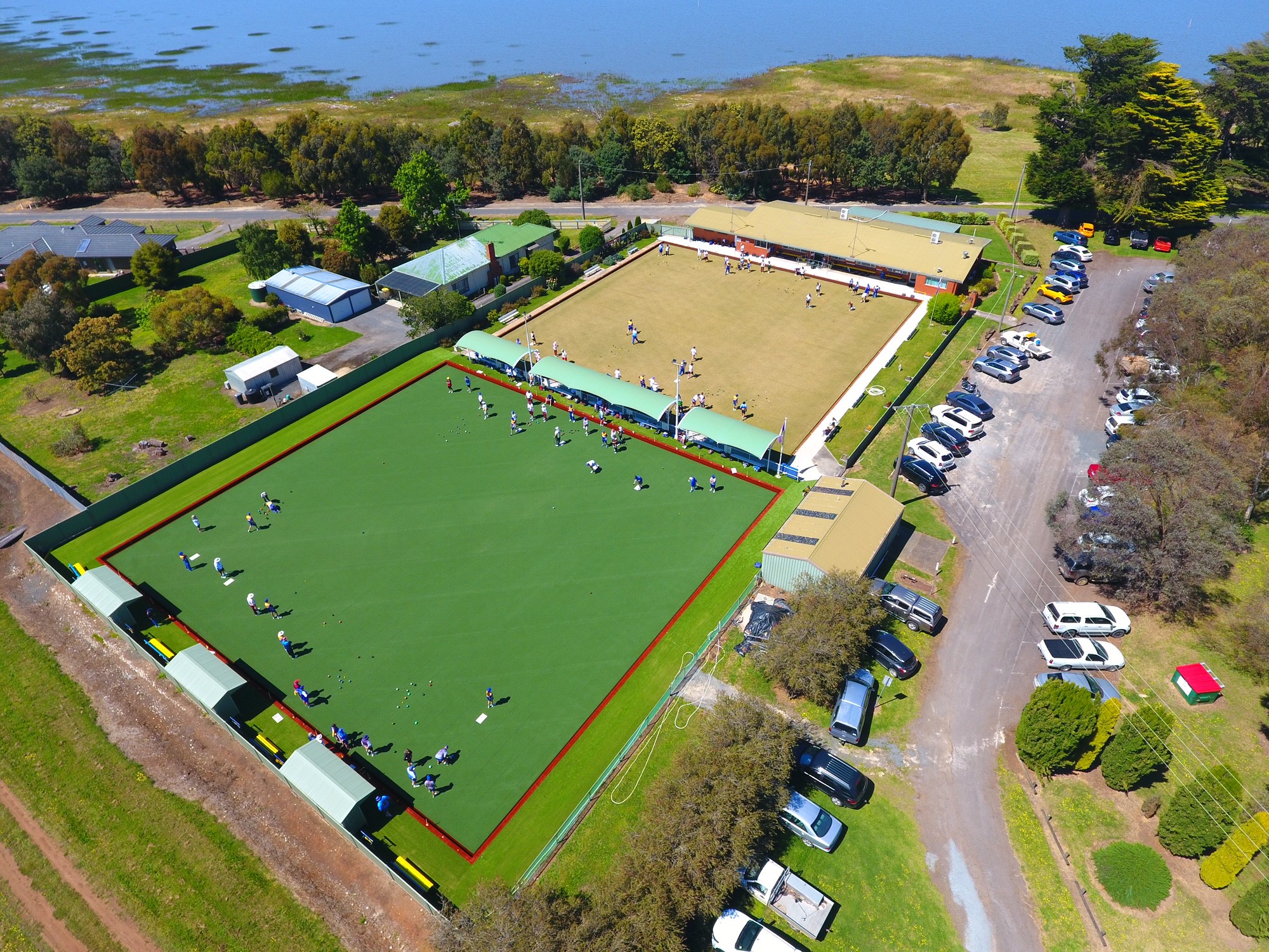 Aerial shot of Learmonth Bowling Club