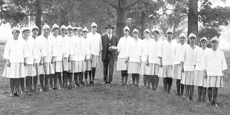 The Lucas Girls football team.