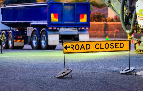 road closure sign