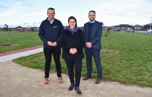 Ballarat Mayor, Cr Daniel Moloney with Member for Wendouree, Juliana Addison and City of Ballarat Director Community Wellbeing, Matt Wilson.