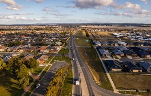 The proposed future site of stage two of the Ballarat Link Road.