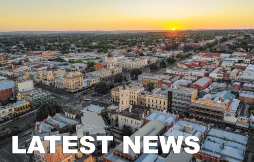 Tile image of an aerial shot of Ballarat that reads Latest News