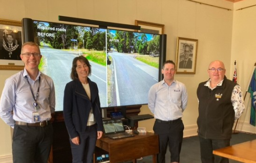 City of Ballarat's Evan King, Bridget Wetherall, Luke Ives and Mayor Cr Des Hudson