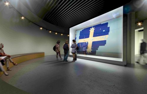 People looking at the Eureka Flag in Ballarat
