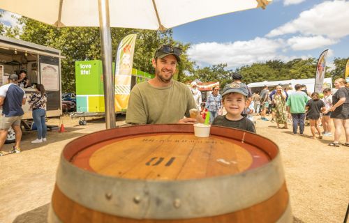 Man and son enjoy Picnic in the Park event 