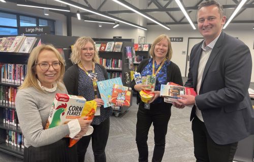City of Ballarat's executive manager libraries and lifelong learning Jenny Fink, acting team leader Sebastopol library Eleanor Wight, coordinator of community engagement Julie Stevens and Cr Daniel Moloney.