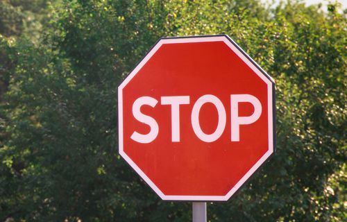 A stop traffic sign