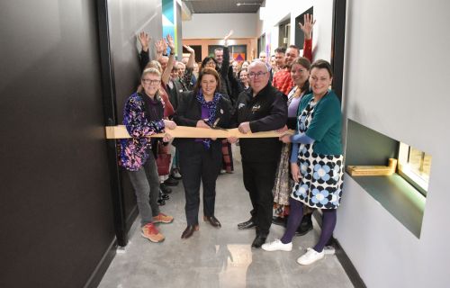  Deb Lord, Chairperson of LaNCE TV Inc; Member for Wendouree Juliana Addiso; City of Ballarat Mayor Cr Des Hudson; and Coordinator Creative City Tara Poole. 