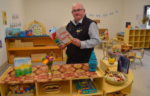 City of Ballarat Mayor, Cr Des Hudson at the opening of the Rowan View Children’s Centre. 