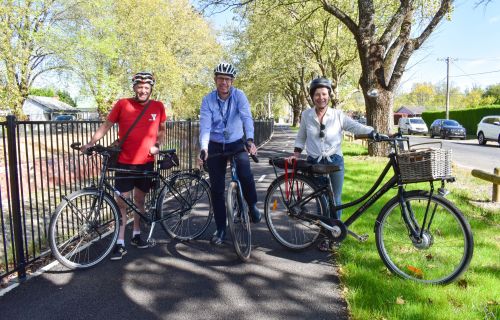 Generic image of CEO Evan King, Cr Coates and Wallace Martin for Biketober