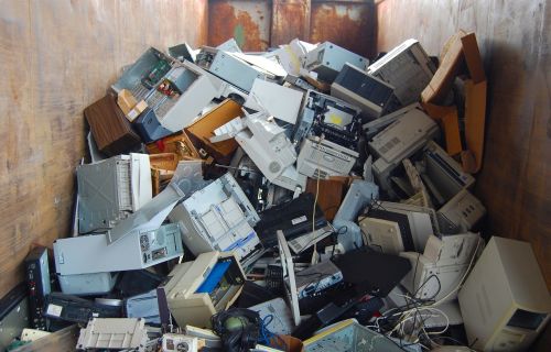 A pile of electronic waste