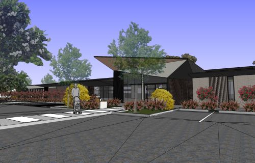 Artist rendering of the front of the Sebastopol Community Hub