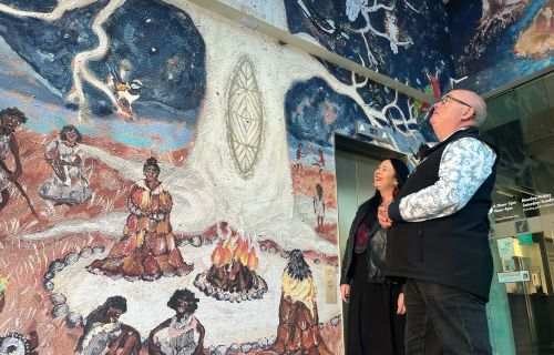 Generic image of mural and people
