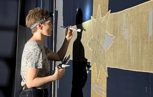 Mary-Anne Gooden carrying out the assessment of the Eureka Flag in March, 2025.