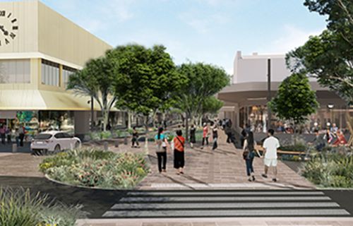 Artist rendering of market space in Bridge Street