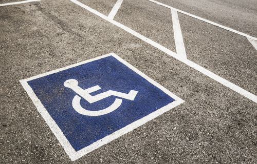Empty disability car park space