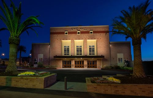 Civic Hall at night