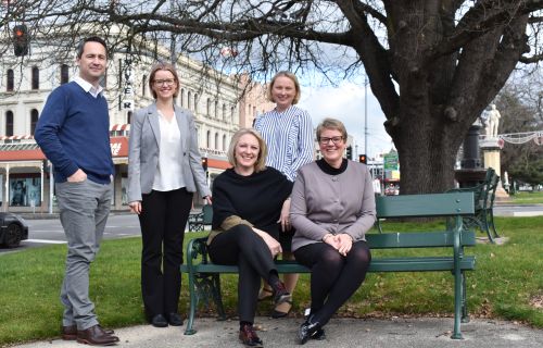 City of Ballarat Economic Development Team in Sturt Street Gardens