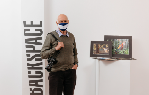 Ballarat Camera Club president Mark Bevelander at Backspace Gallery.