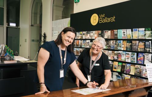 City of Ballarat Visitor Economy Officer Erin Vanzetta and Ballarat Ambassador Leanne Neville