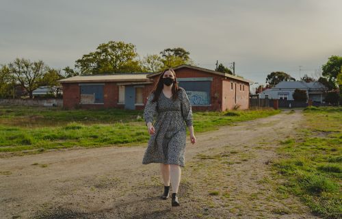 City of Ballarat Project Manager Catherine McLay in front of the former schoolhouse building in Victoria Street.